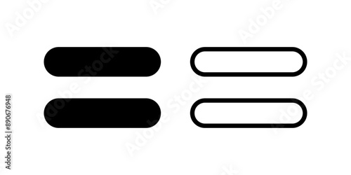 Equal icon set. equally sign. Flat illustration of vector icon on white background