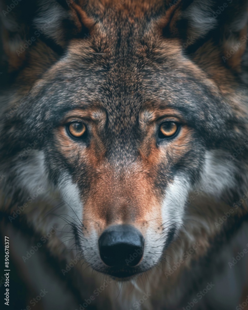 Fototapeta premium a wolf looking straight into camera