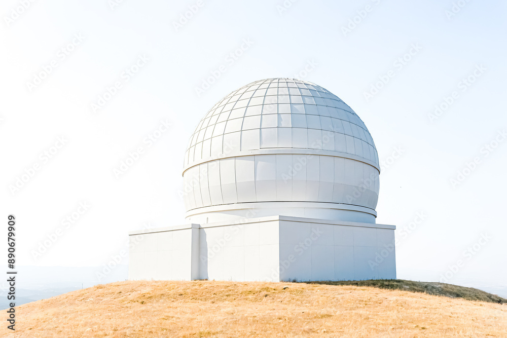 Fototapeta premium White dome observatory on a hilltop