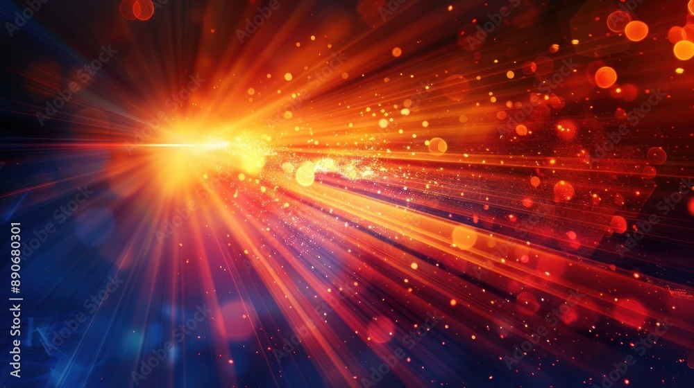 Abstract bright orange light is shining through a blue and red background Abstract bright orange light is shining through a blue and red background