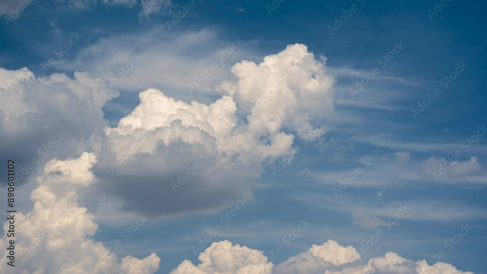 Time lapse photography of cumulus cumulonimbus clouds, blue sky, cloudy weather