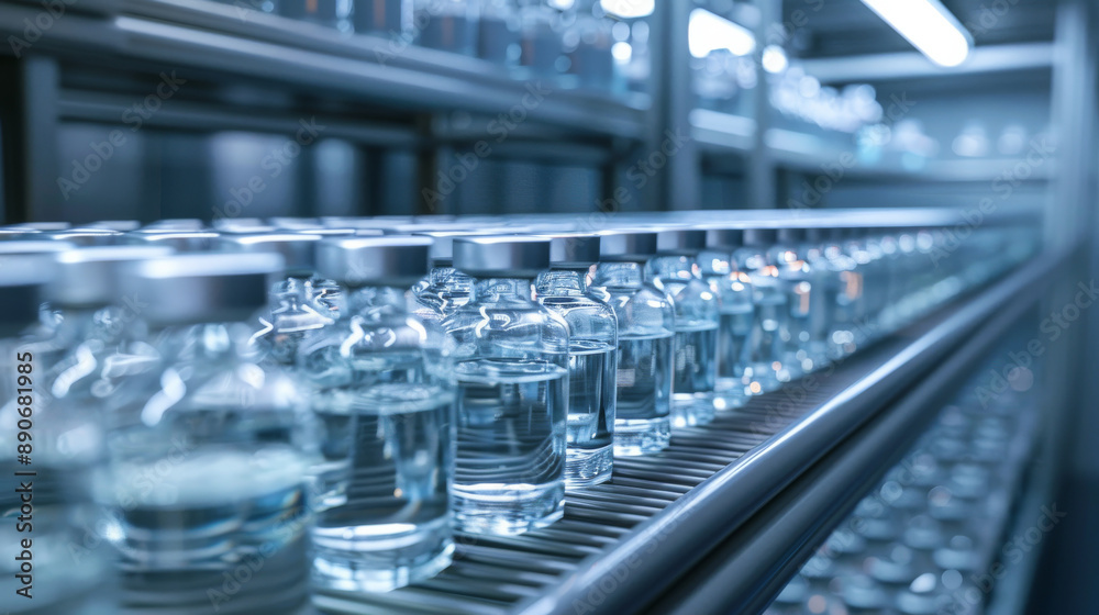 Rows of glass vials with caps neatly aligned in a high-tech laboratory environment, highlighting meticulous organization and scientific precision. Rows of glass vials with caps neatly aligned in a high-tech laboratory environment, highlighting meticulous organization and scientific precision.