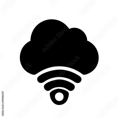 fiber optic,  Black  Icon, Minimalist, Black and White, vector