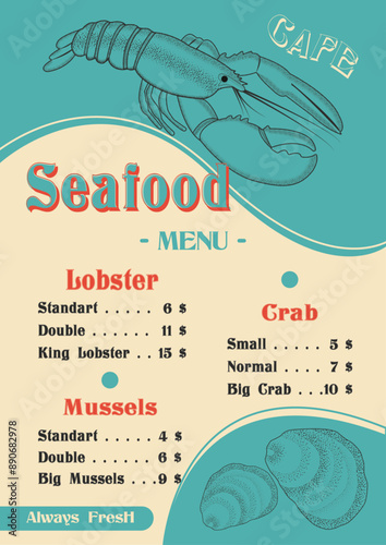 Seafood menu