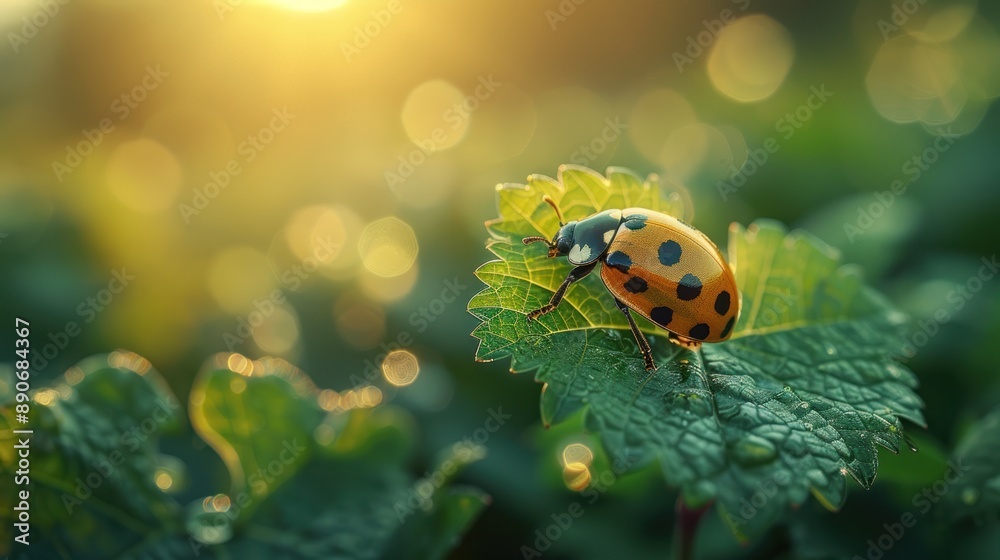 Ladybug on a Leaf at Sunset Ladybug on a Leaf at Sunset