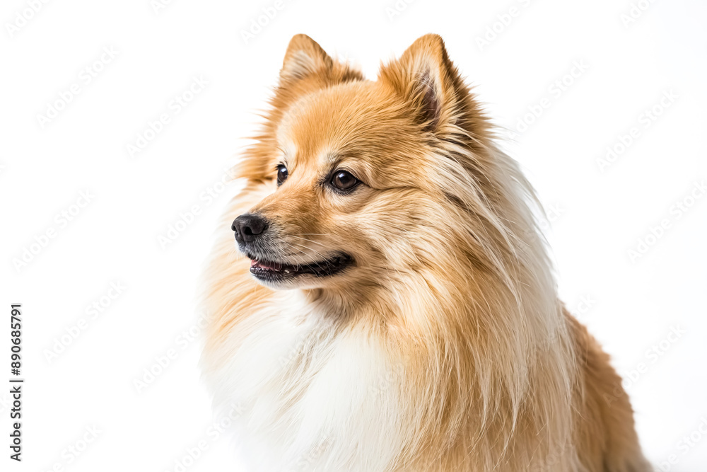 Obraz premium Fluffy Pomeranian Dog Looking to the Side
