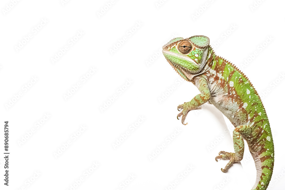 Fototapeta premium Chameleon on White Background