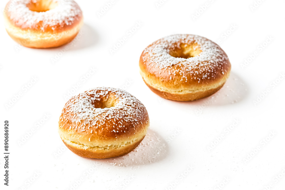 Three Delicious Donuts with Sugar Icing Three Delicious Donuts with Sugar Icing