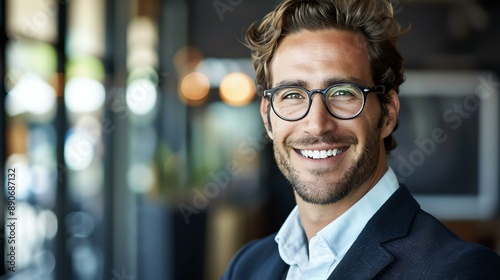 Confident and successful businessman smiling. © Pixel