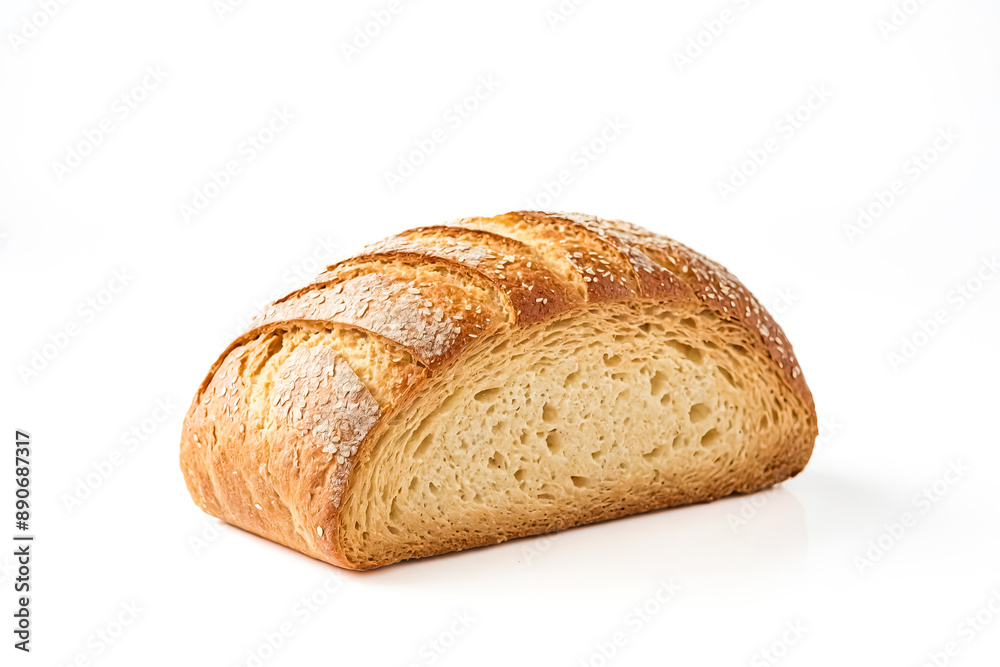Freshly Baked Bread Loaf with Crusty Texture Freshly Baked Bread Loaf with Crusty Texture
