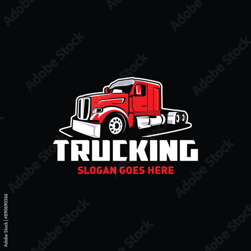 Trucking company logo. Bold badge emblem logo concept
