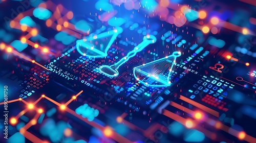 Digital Justice: Scales of Justice on a Circuit Board