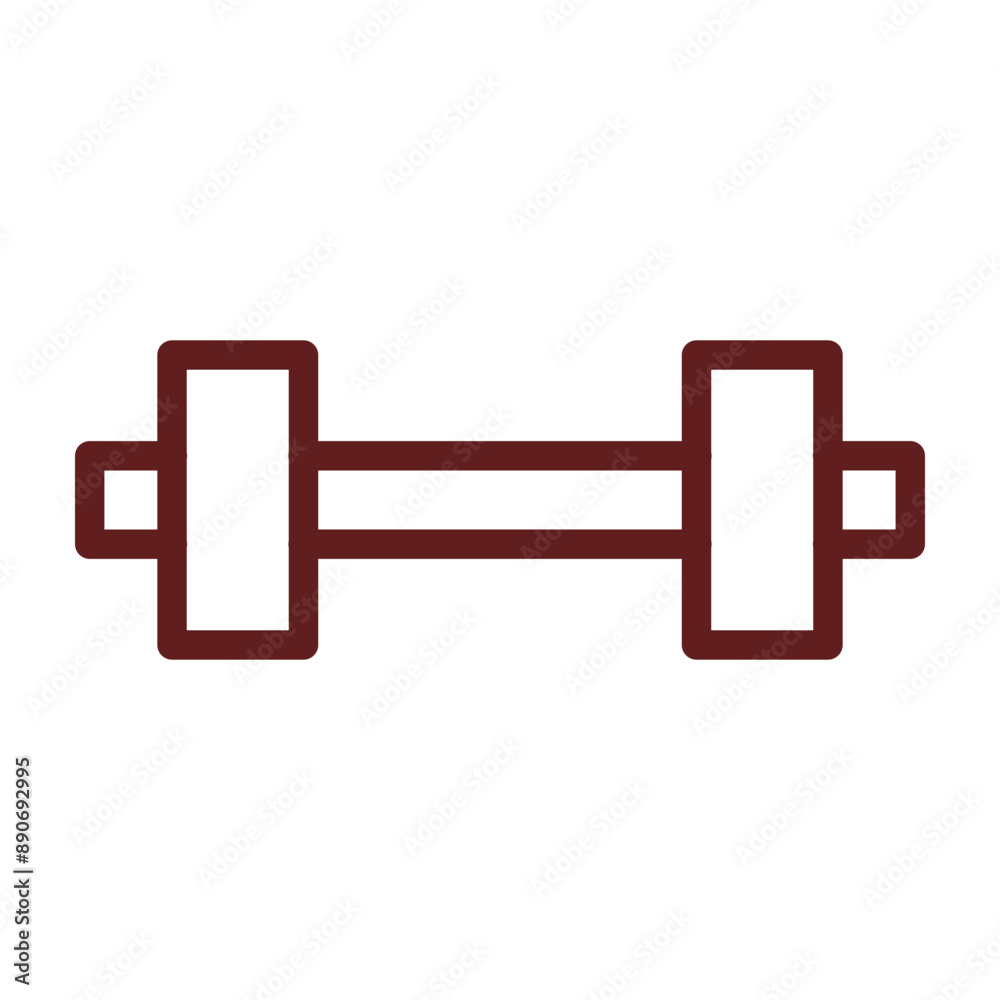 dumbell Vector Line Maroon Icon Design dumbell Vector Line Maroon Icon Design