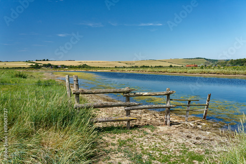 fence on the lake