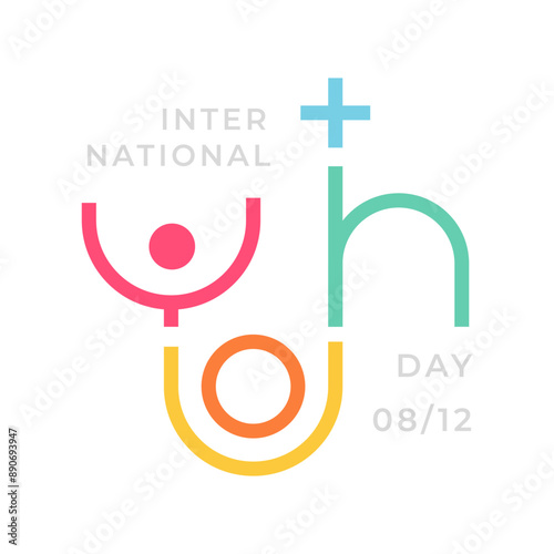 Celebrate International Youth Day with this vibrant and dynamic logotype typography,