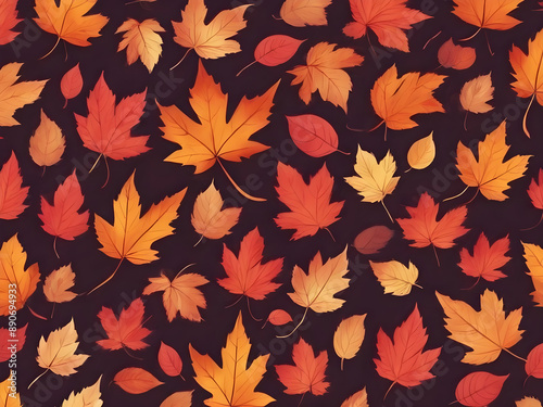 Autumn leaves background with warm hues