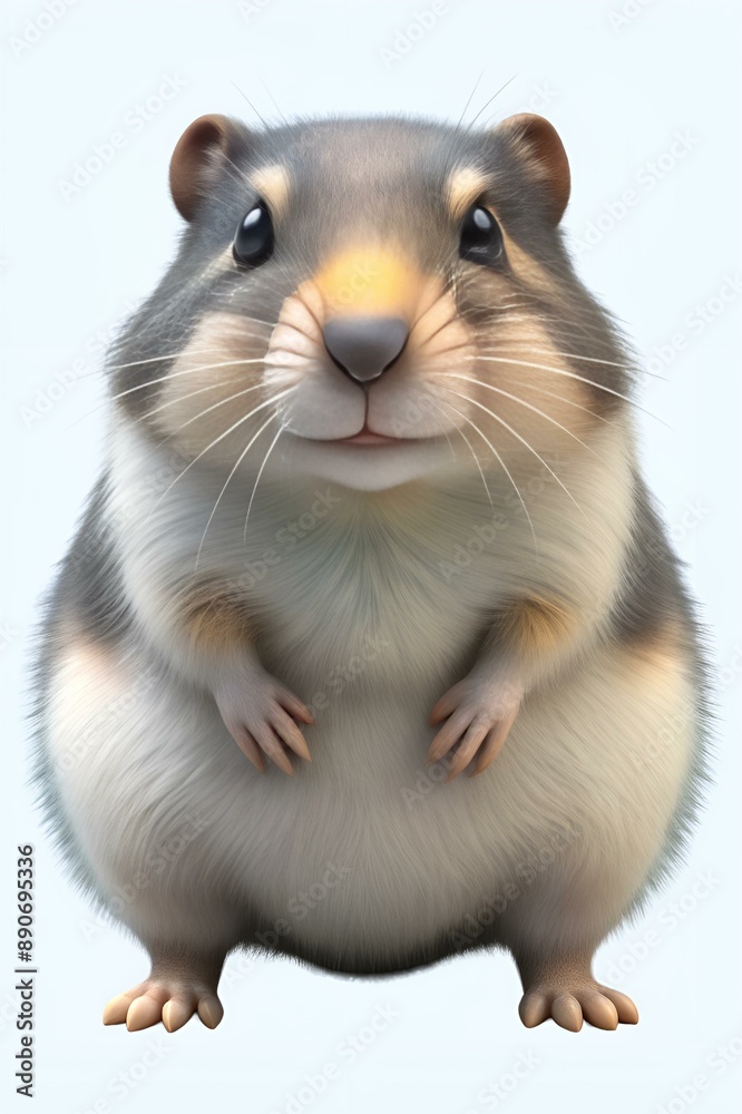 lemming in 3d cartoon style isolated on white background lemming in 3d cartoon style isolated on white background