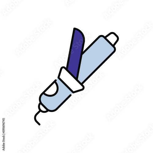 Hair Curler icon design with white background stock illustration