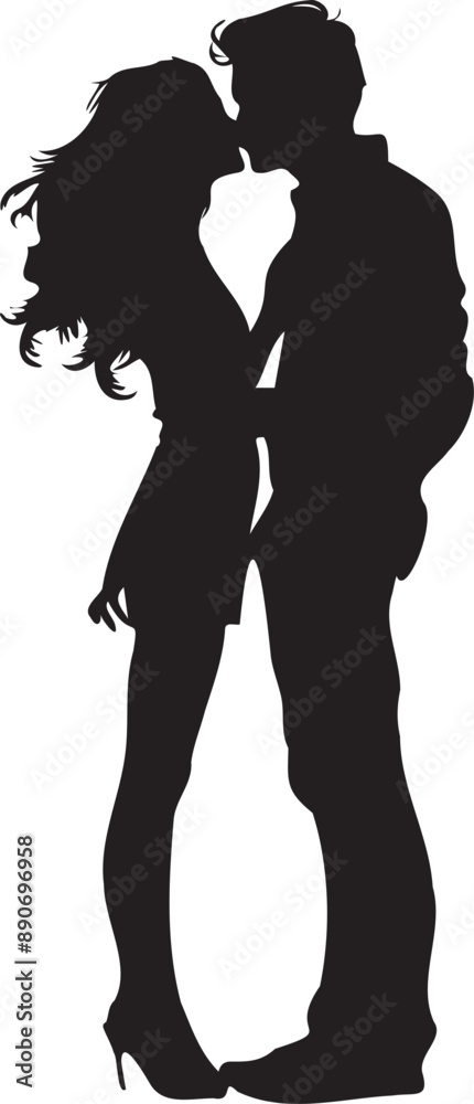 Couple man and woman kissing on white background Couple man and woman kissing on white background
