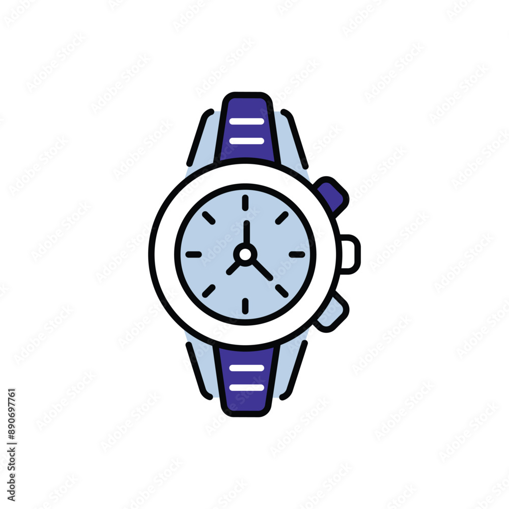 Wristwatch icon design with white background stock illustration Wristwatch icon design with white background stock illustration