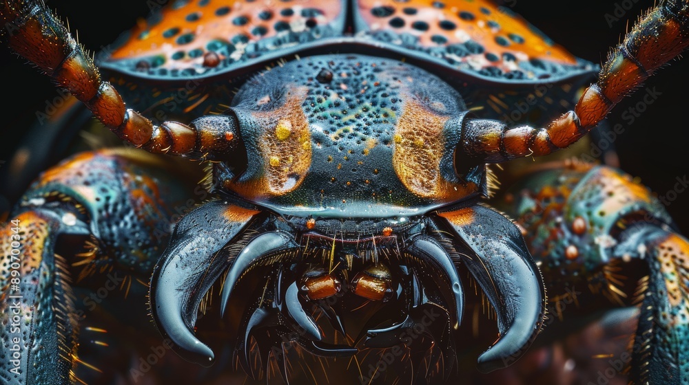 Macro shot of a beetle's jaw. Macro shot of a beetle's jaw.