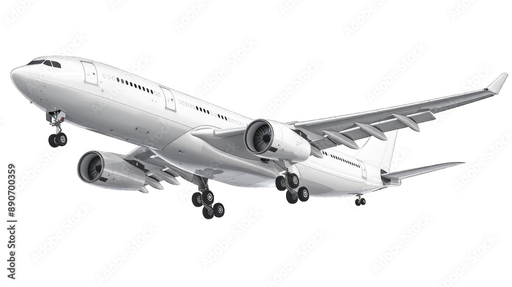 Airplane aircraft transport airplane transportation travel traveler flight fly air plane trip jet business. Transparent background or PNG file.