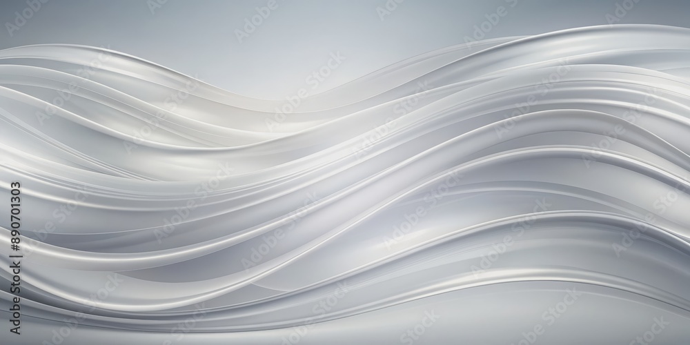 Fototapeta premium Abstract Gray Waves - 3D Render, Grey, Abstract, 3D , Fluid, Background , Design