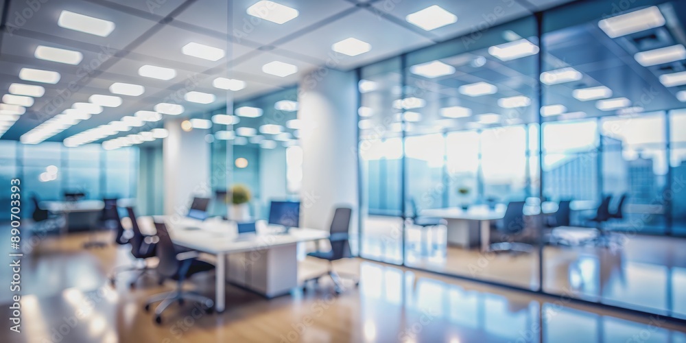 Blurred Office Interior with Glass Windows and Desks, Blurred , Bokeh , Abstract , Interior Design Blurred Office Interior with Glass Windows and Desks, Blurred , Bokeh , Abstract , Interior Design
