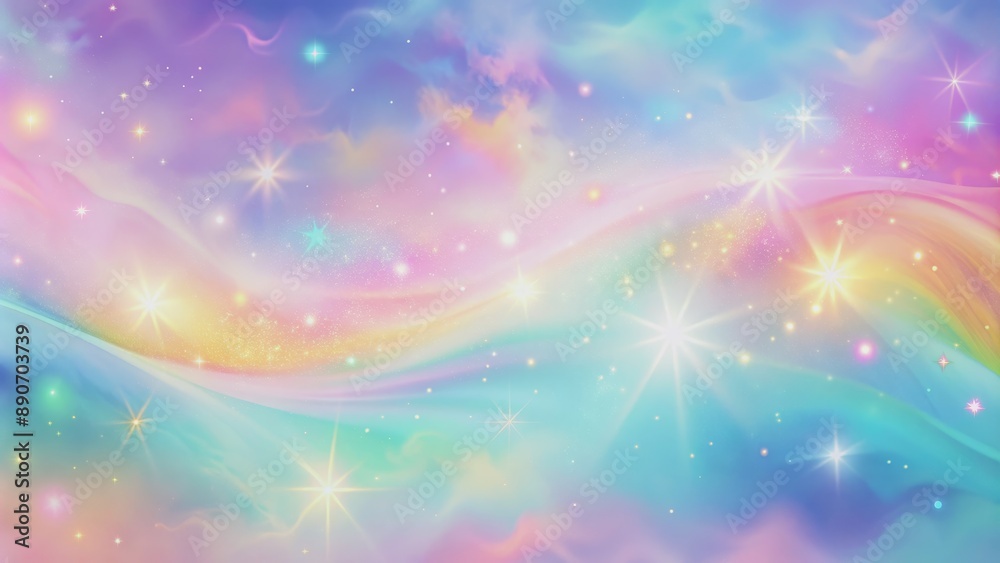 Celestial Dreamscape Wavy Abstract Background with Glowing Stars, Pastel Colors, and Shimmering Effects, Abstract Background, Dreamy, Fantasy, Magic Celestial Dreamscape Wavy Abstract Background with Glowing Stars, Pastel Colors, and Shimmering Effects, Abstract Background, Dreamy, Fantasy, Magic