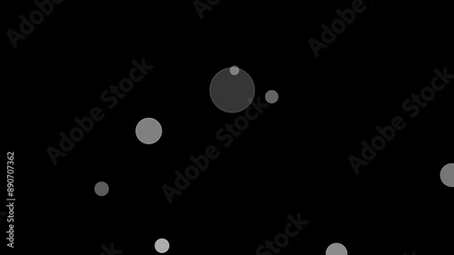 Loop abstract white circle bokeh on black background 