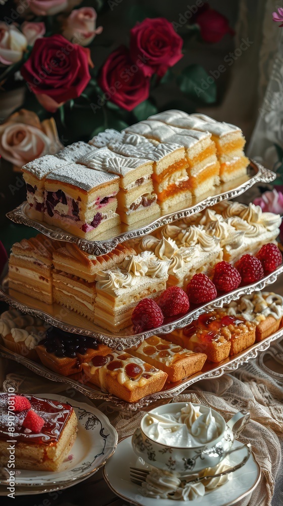 Delightful Display of Desserts on a Tiered Stand Delightful Display of Desserts on a Tiered Stand