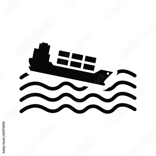 Container Ship Icon.