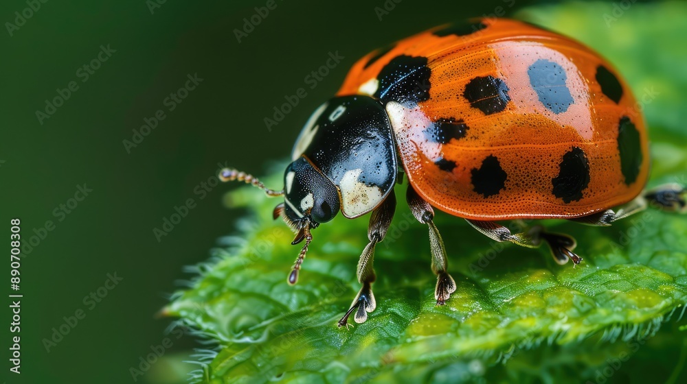 Get a close-up of a ladybug on a leaf Get a close-up of a ladybug on a leaf