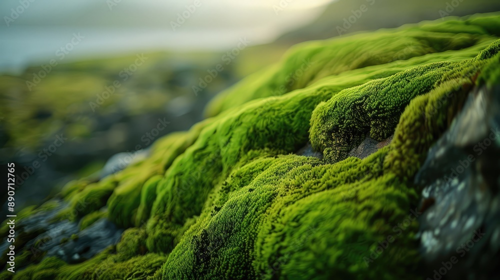 Photograph the minute details of a moss-covered rock Photograph the minute details of a moss-covered rock