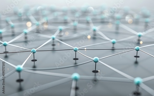 Sophisticated Grey and Light Blue Tech Background with Minimalist Network Connections, Perfect for Advanced Communication and Innovation Concepts