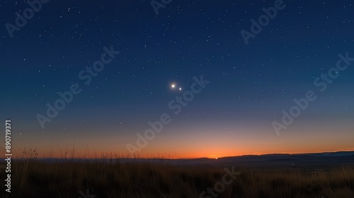 Venus shining brightly in the evening sky
