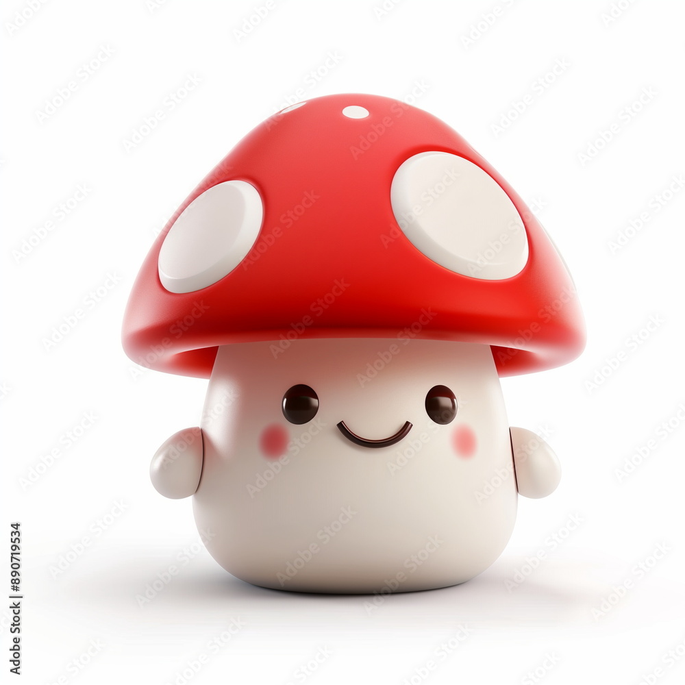 3d render cute mushroom isolated on white background 3d render cute mushroom isolated on white background