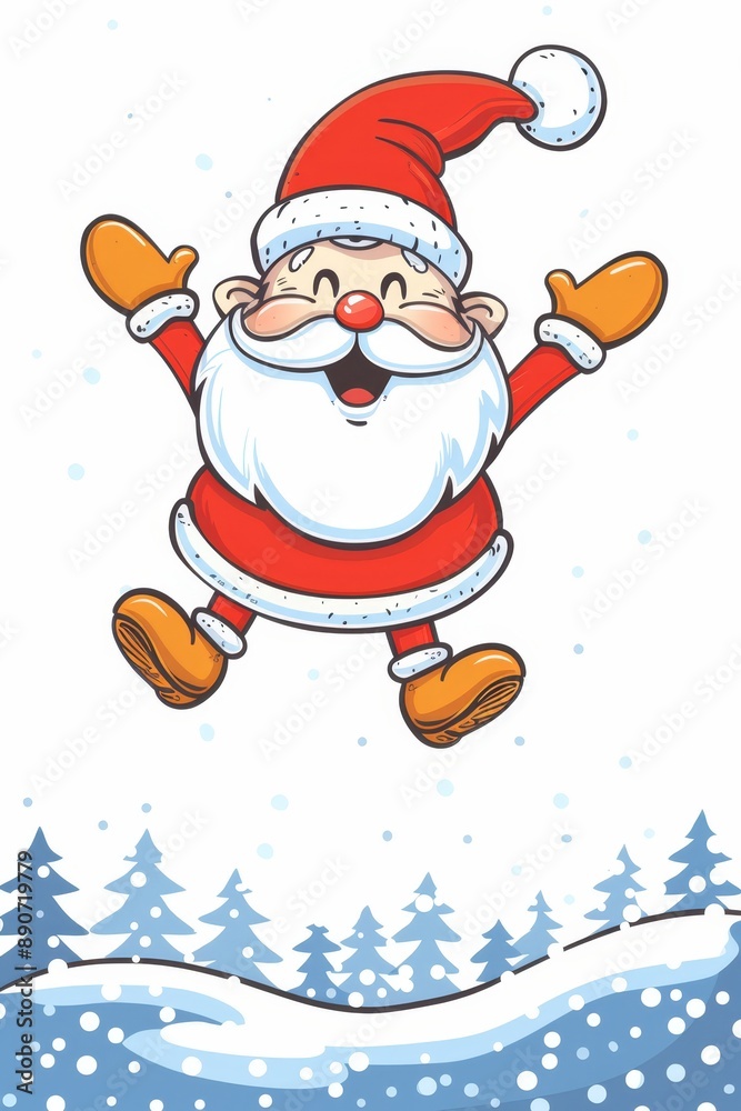 Naklejka premium Playful cartoon new year s greeting card with generous text area, stock illustration