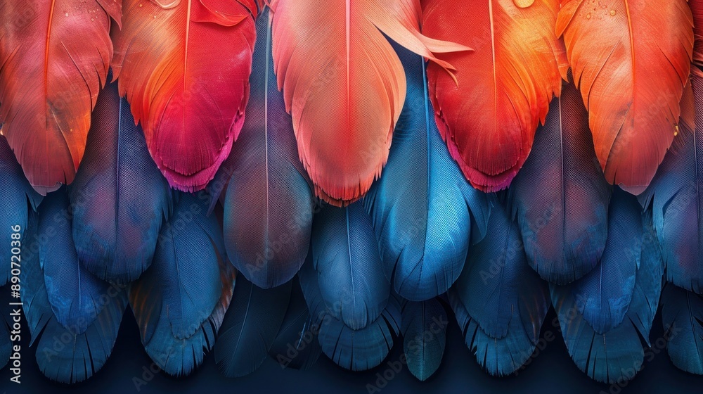 Obraz premium Vibrant Feathered Background for Graphic Design Projects