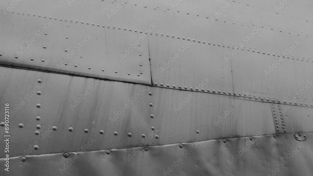 Fototapeta premium Sheet metal surface with rivets.