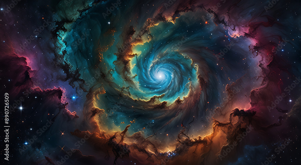 An abstract representation of the universe, with swirling galaxies, distant stars, and vibrant nebulae, all captured in a single mesmerizing image
An abstract representation of the universe, with swirling galaxies, distant stars, and vibrant nebulae, all captured in a single mesmerizing image