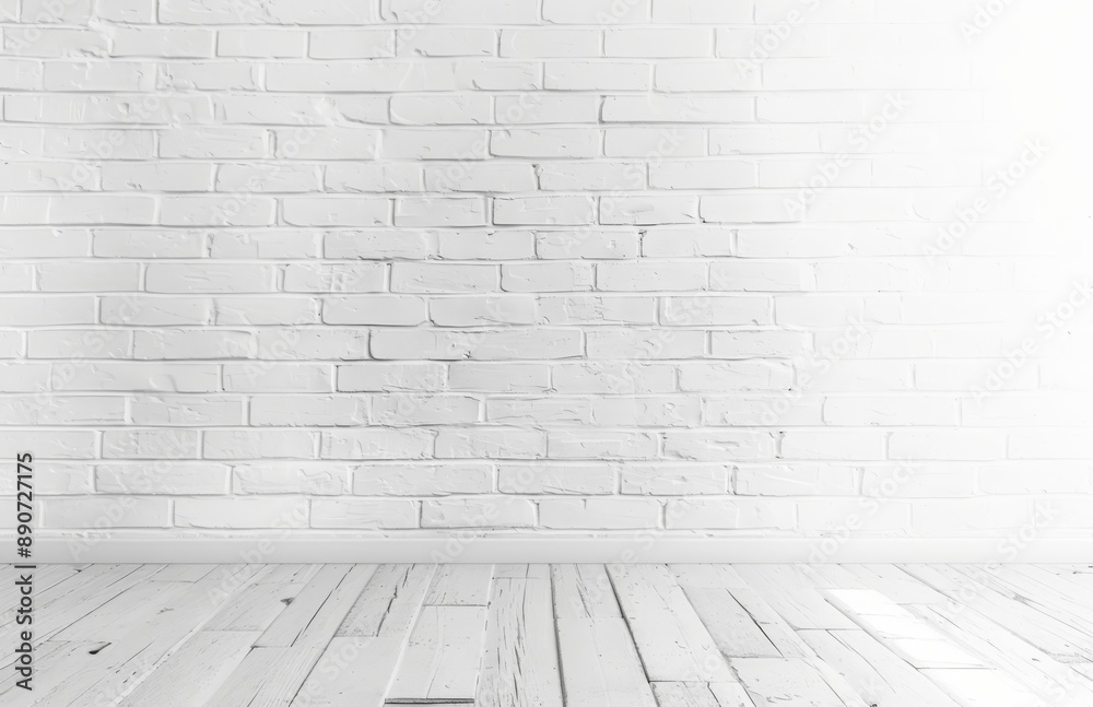 Fototapeta premium white brick wall may used as background, white texture 