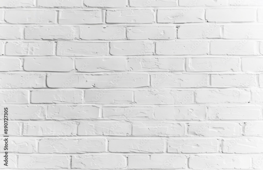 Fototapeta premium white brick wall may used as background, white texture 