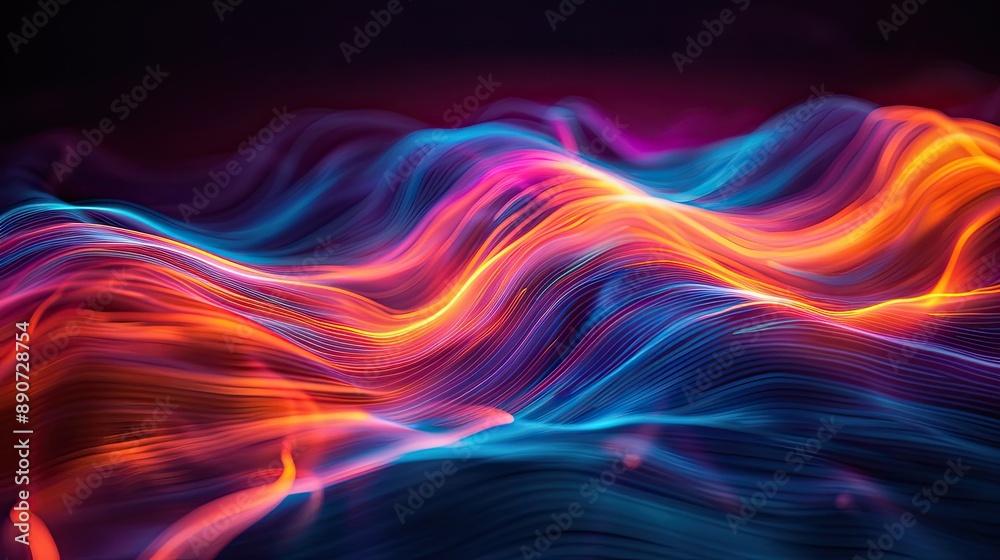 custom made wallpaper toronto digitalA colorful wave of light with orange and blue colors