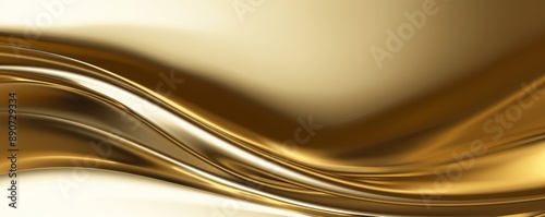 trendy smooth fluid of golden paint on white background 