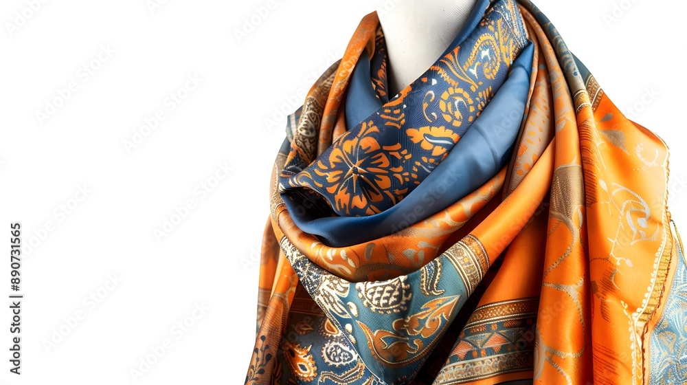 A designer scarf with intricate patterns A designer scarf with intricate patterns