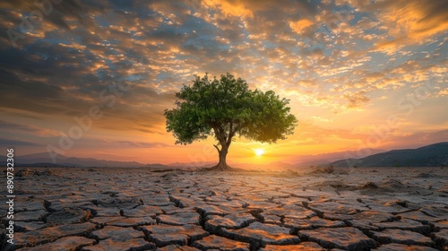 Lone Tree in a Dried-up Land