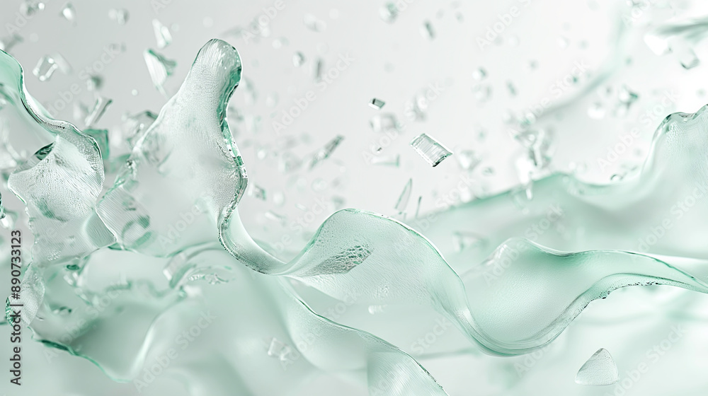 Abstract Aqua Wave Splash on Pastel Green Background Abstract Aqua Wave Splash on Pastel Green Background