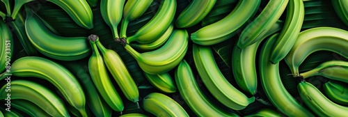 Seamless pattern background of fresh green banana fruit