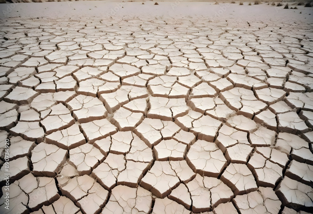 close-up of an arid land, drought, desert, global warming